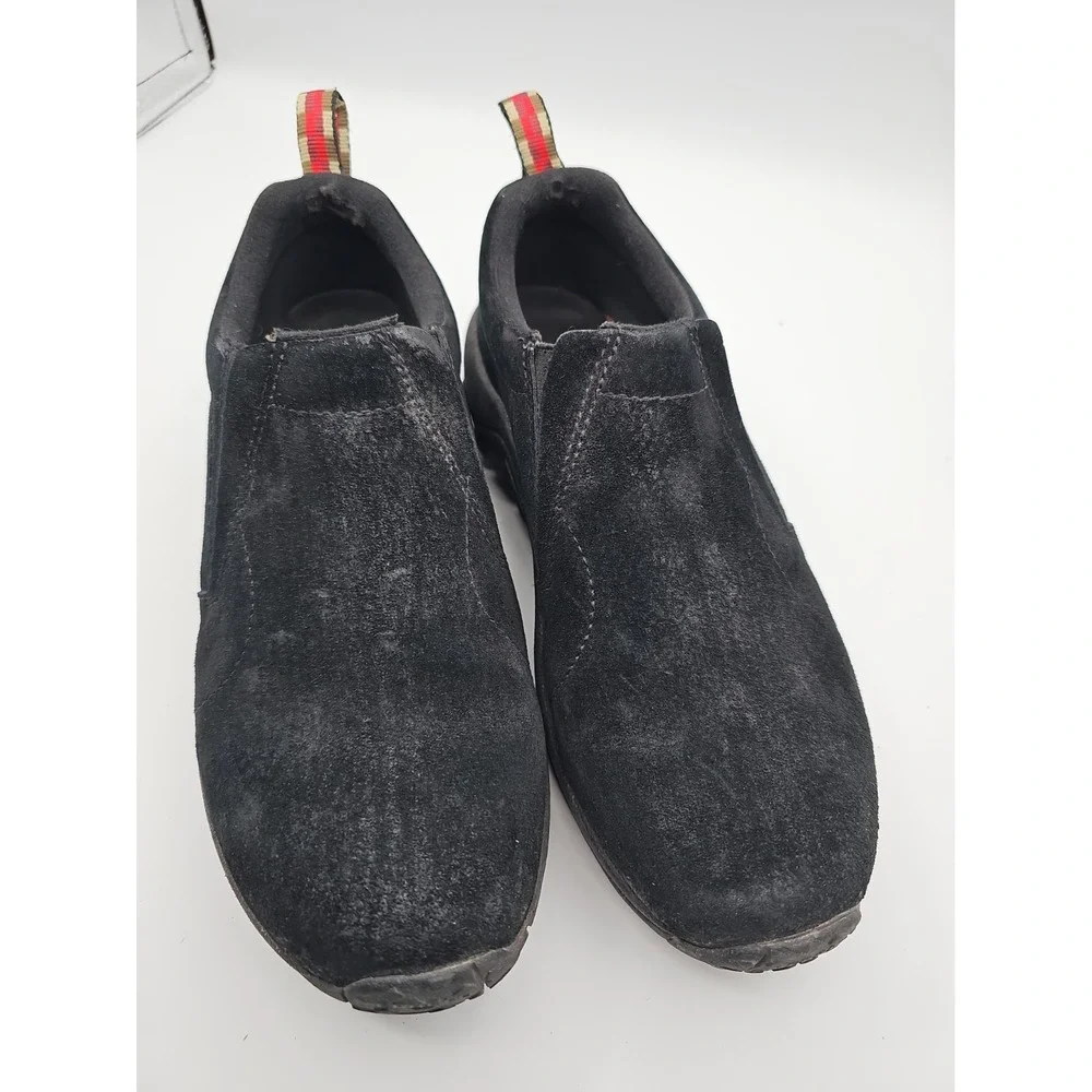 Merrell Jungle Moc Womens 10 Black Suede Slip On Comfort Walking Shoes